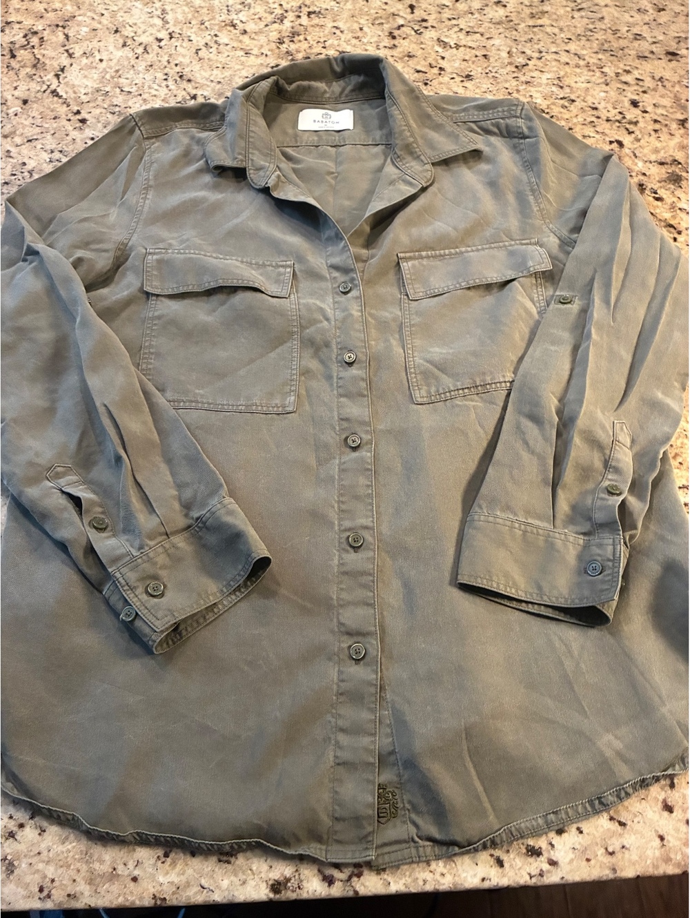 Babaton olive button-up blouse